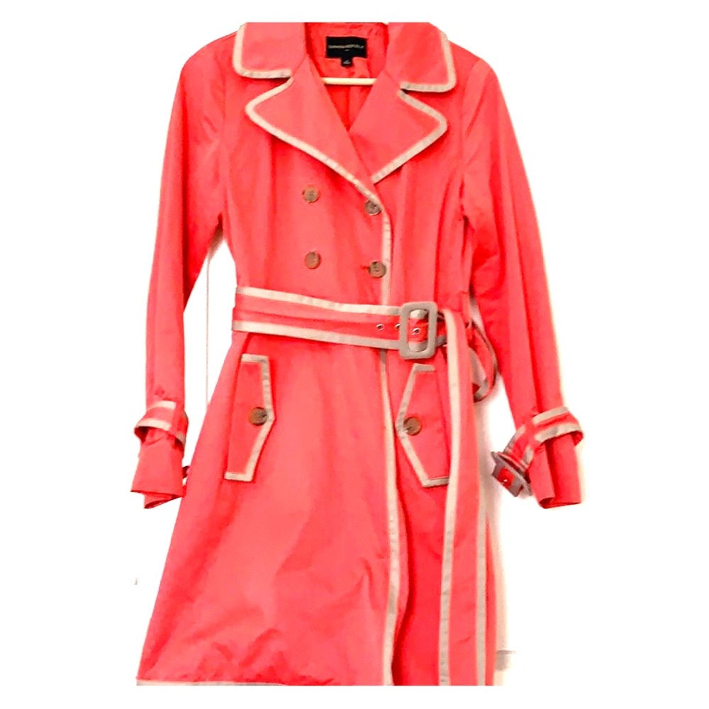 Stunning coral trench rain Coat size M